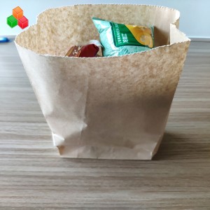 Hot prodej OEM vlastní velikosti tisku recyklovaný ekologicky šetrný hnědý sulfátový papír nákupní taška pro přestávku snack řemesla dárkové balení